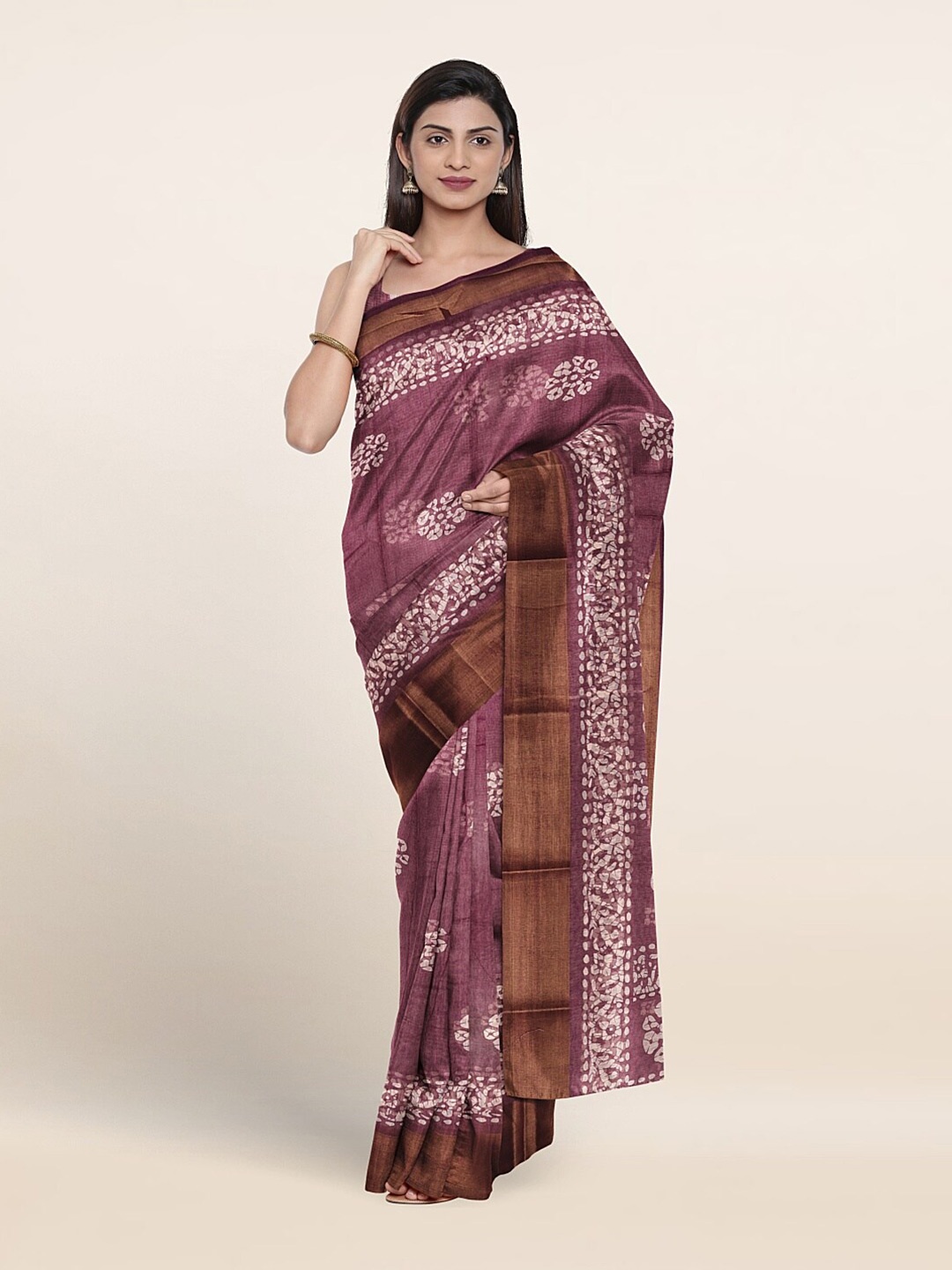 

Pothys Ethnic Motifs Printed Saree, Violet