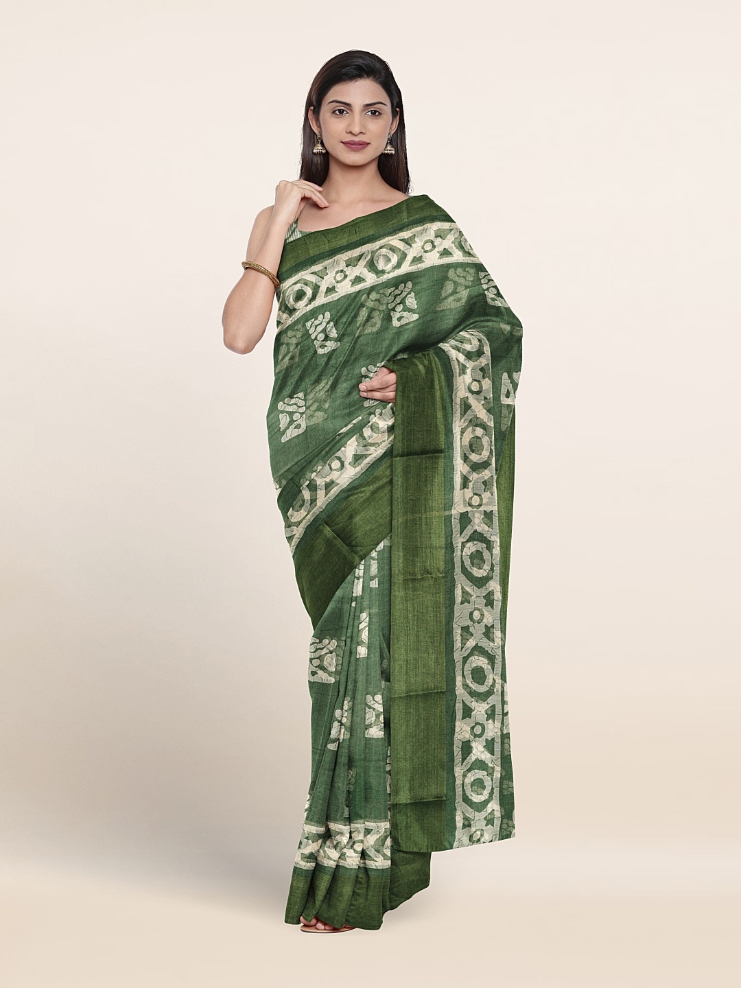 

Pothys Ethnic Motifs Printed Saree, Green
