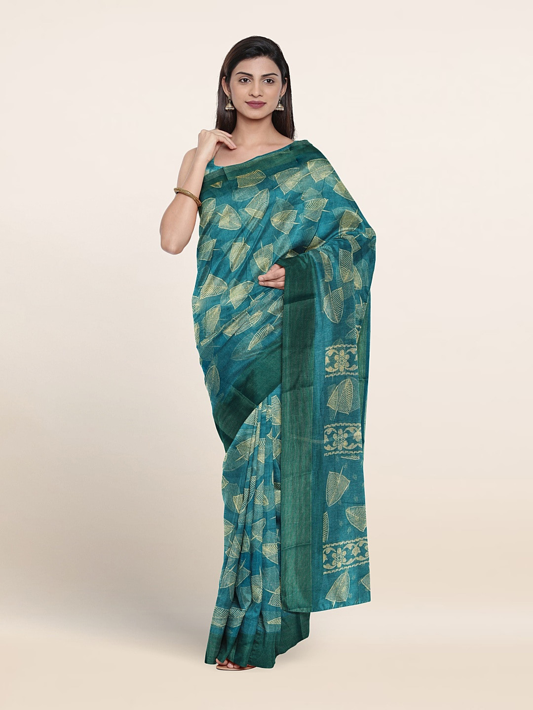 

Pothys Ethnic Motifs Printed Saree, Blue