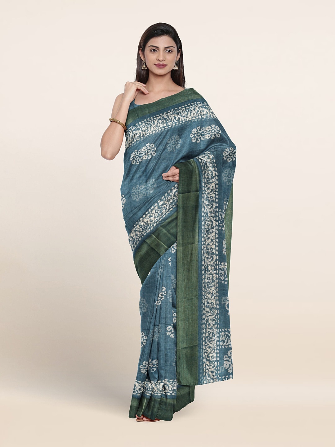 

Pothys Ethnic Motifs Printed Saree, Blue