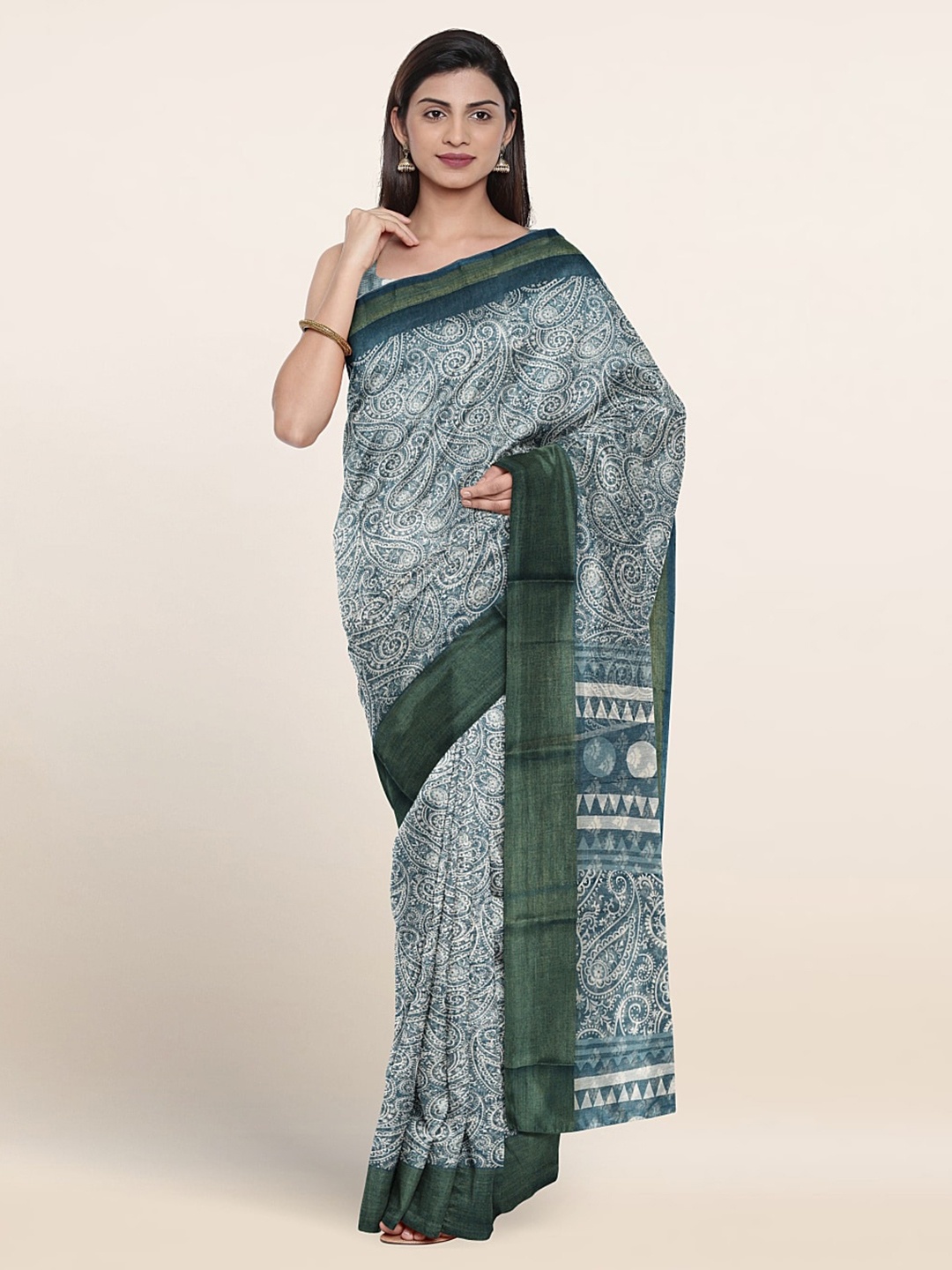 

Pothys Paisley Printed Saree, Blue