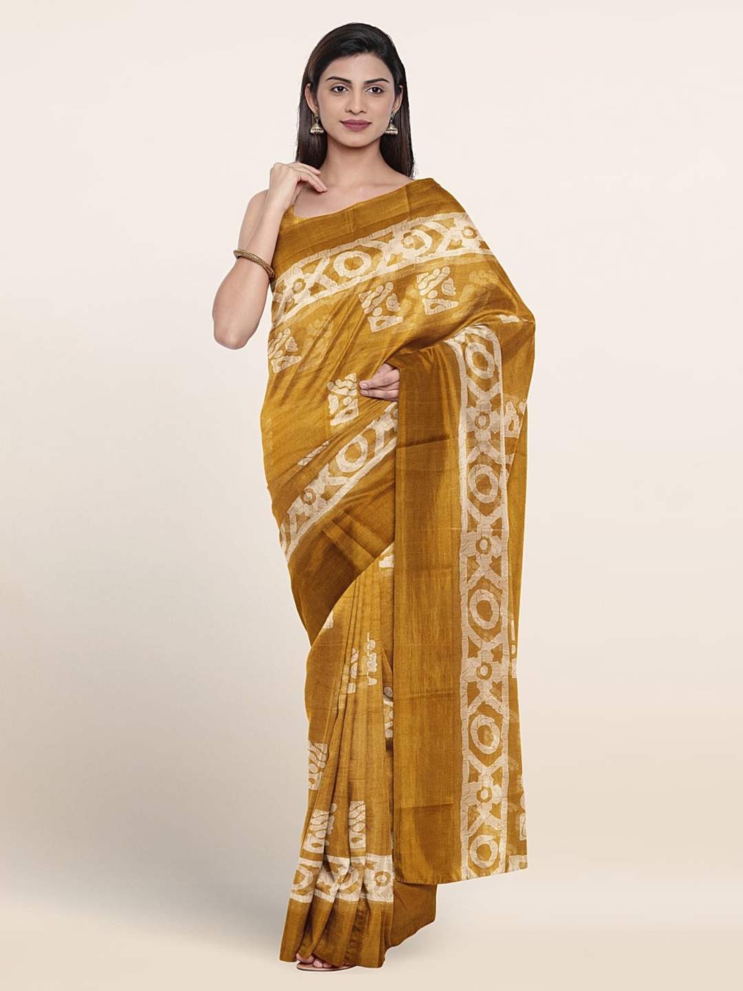 

Pothys Ethnic Motifs Printed Saree, Yellow