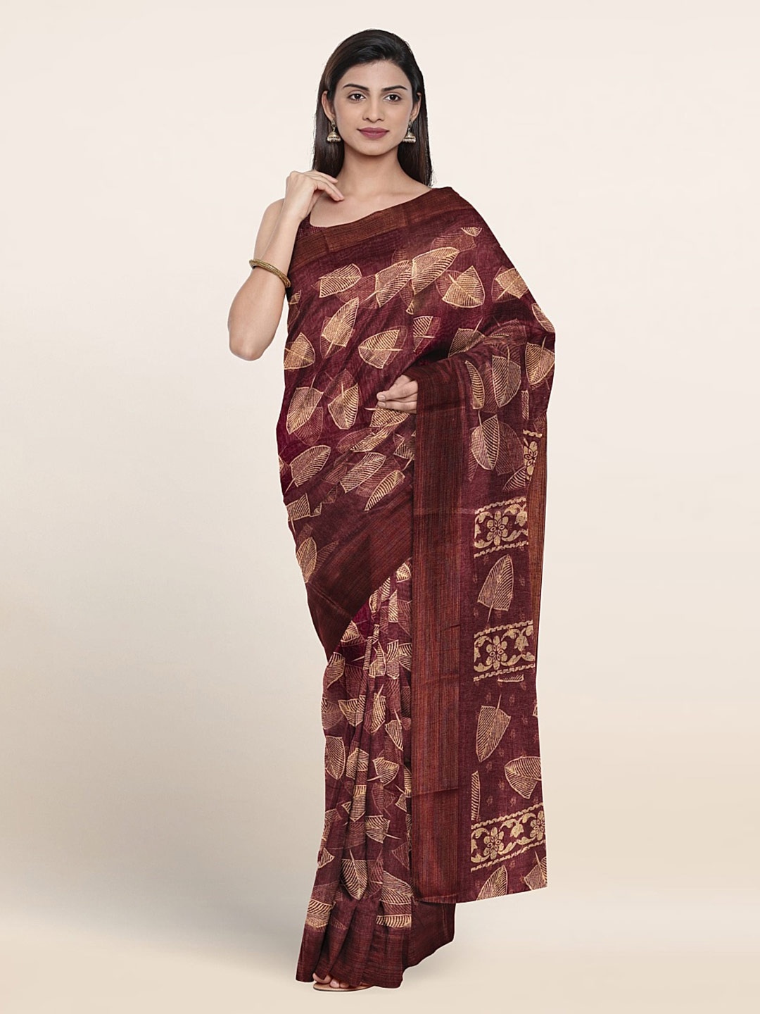 

Pothys Geometric Printed Saree, Purple