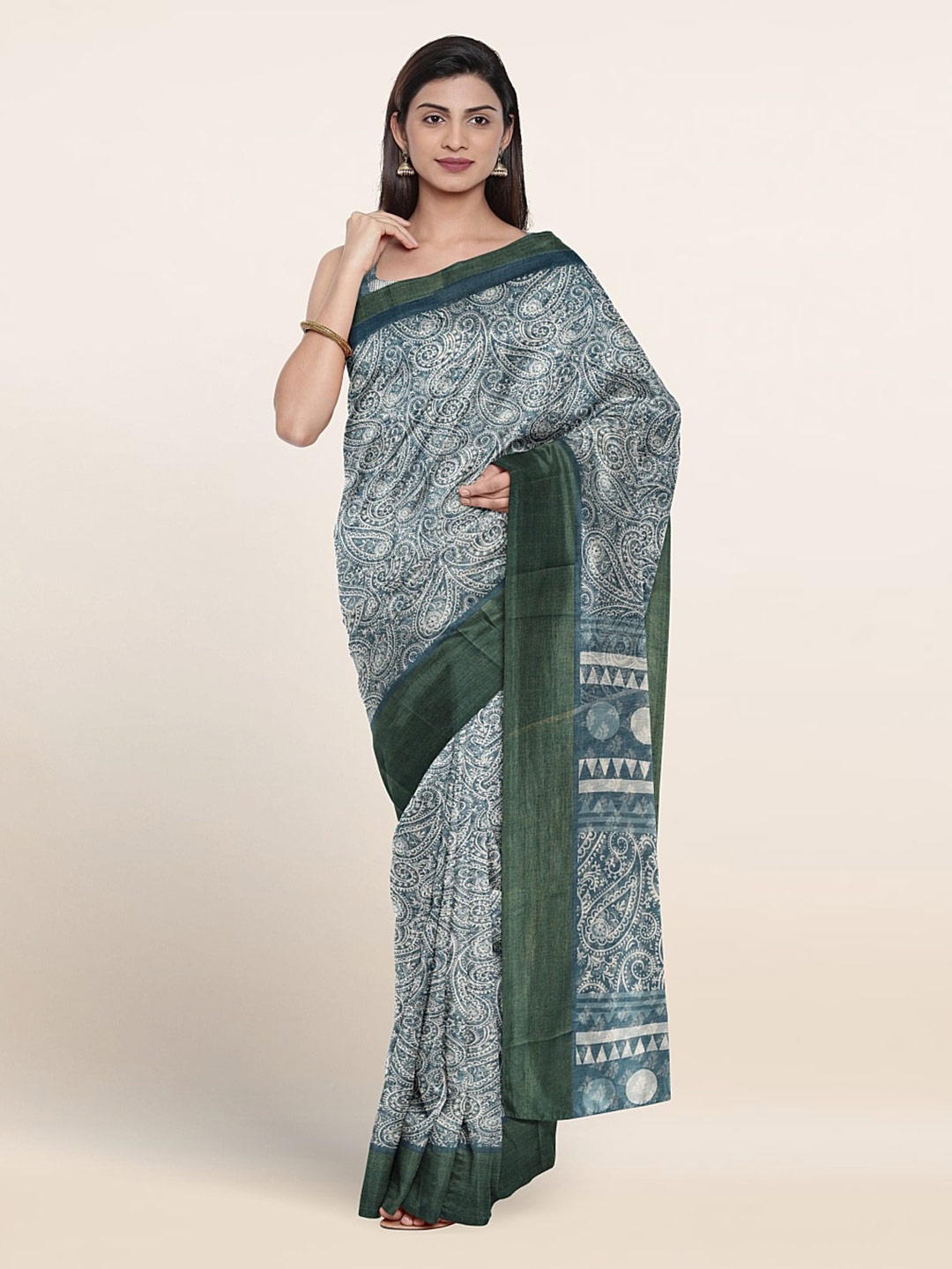 

Pothys Paisley Printed Saree, Blue