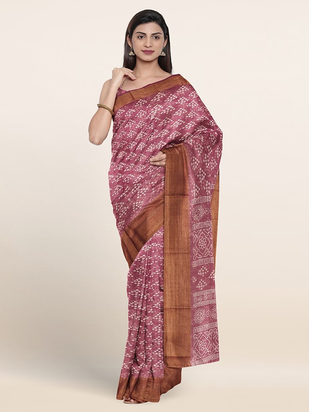 

Pothys Bandhani Saree, Lavender