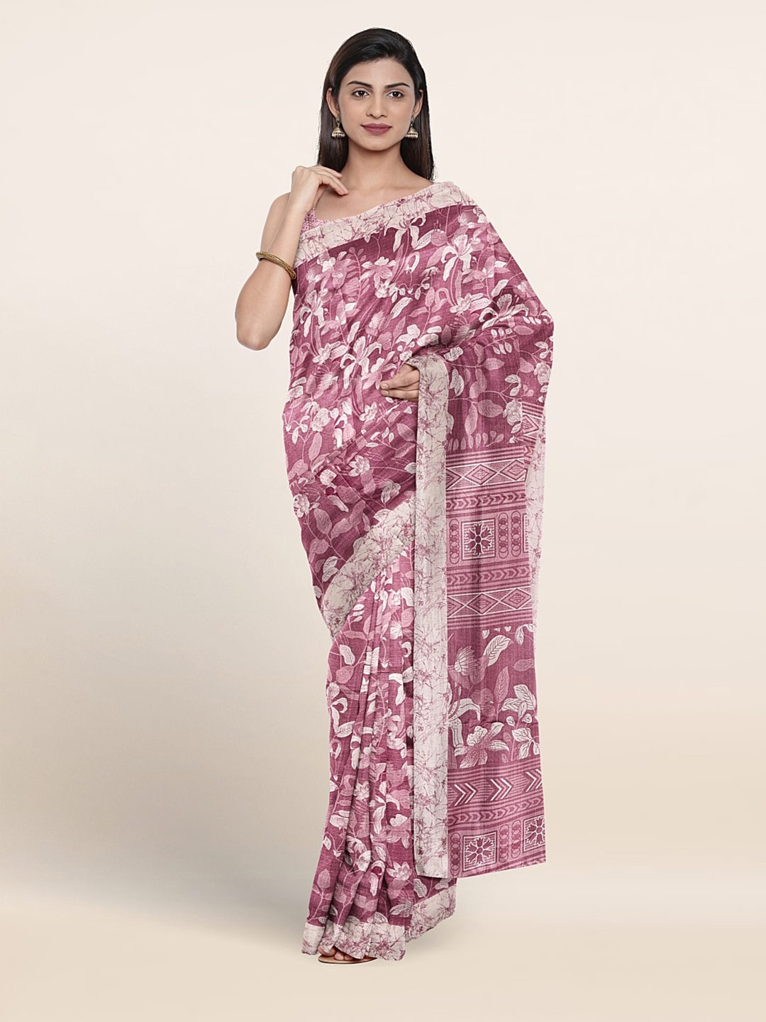 

Pothys Floral Printed Saree, Lavender
