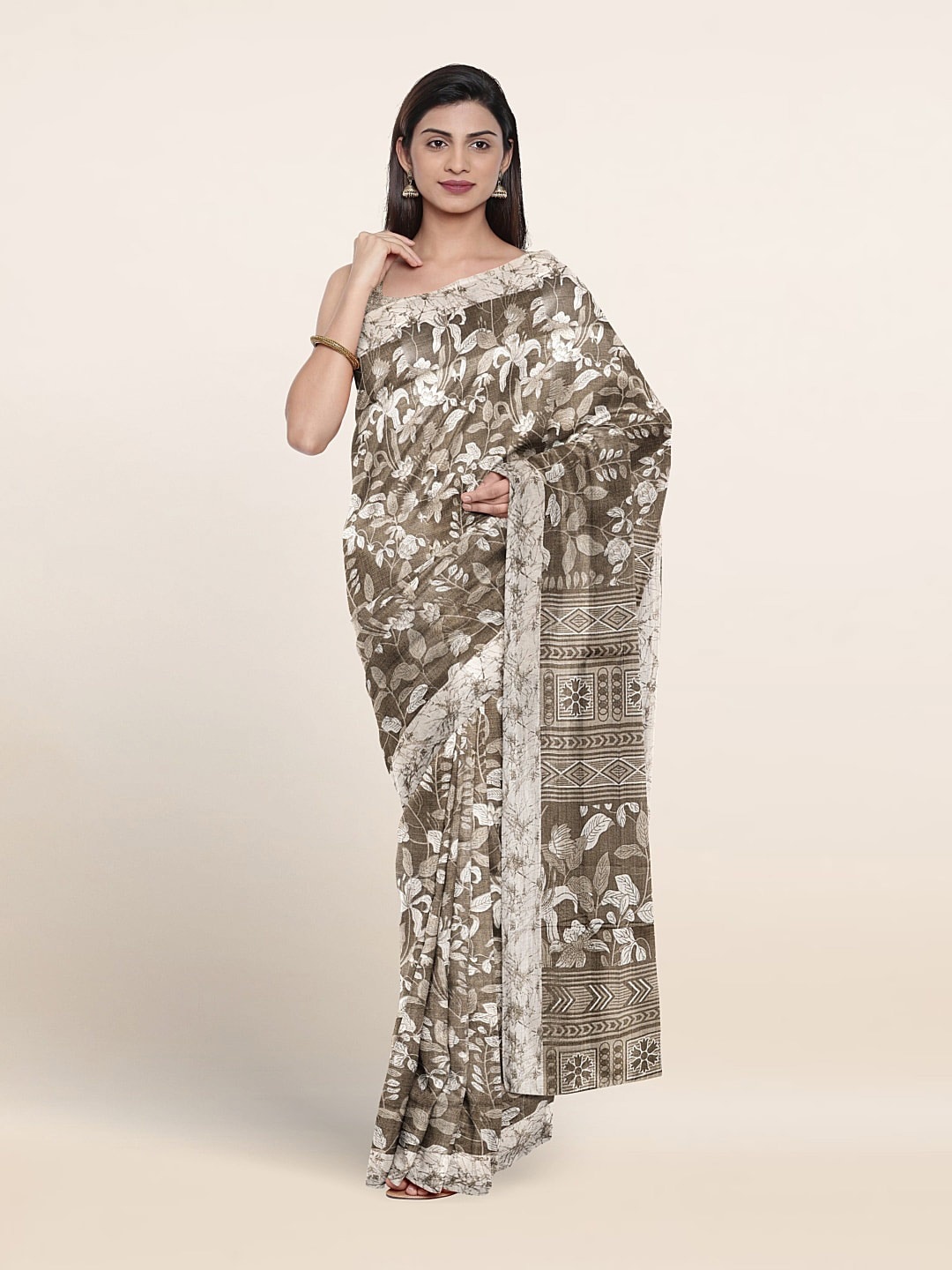 

Pothys Floral Printed Saree, Grey