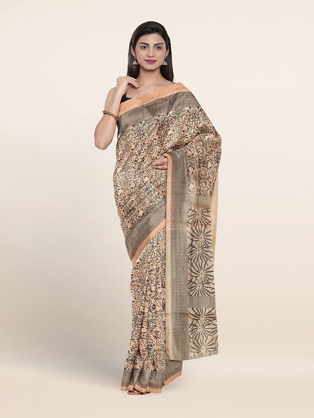 

Pothys Floral Printed Saree, Beige