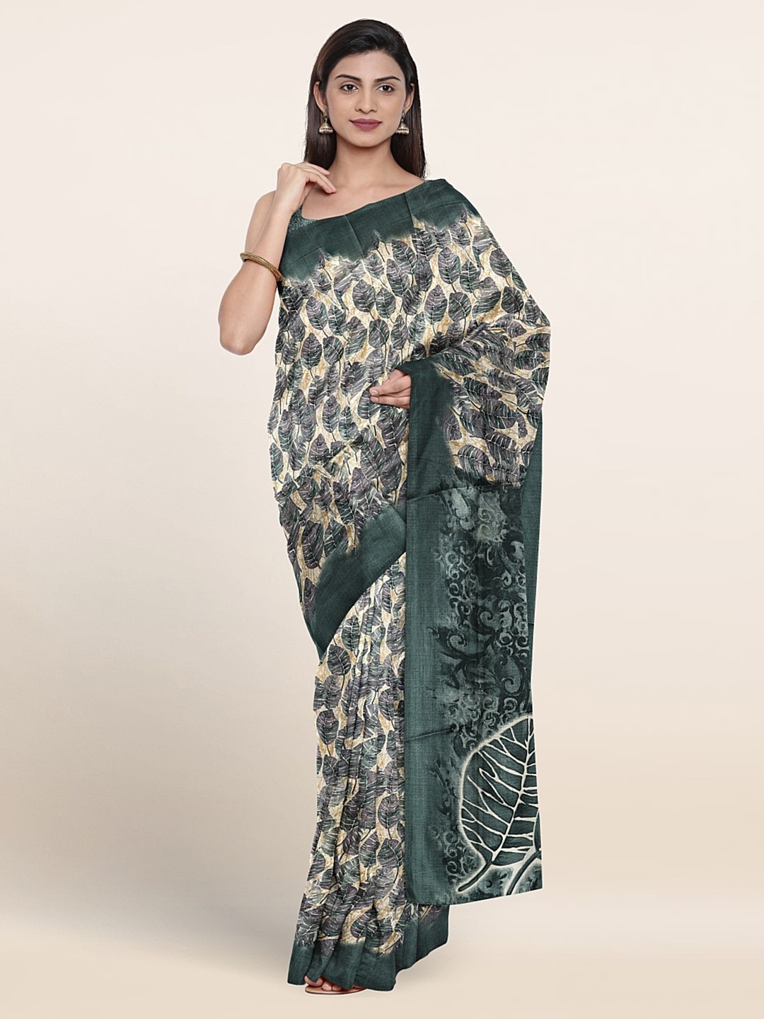 

Pothys Floral Printed Saree, Green