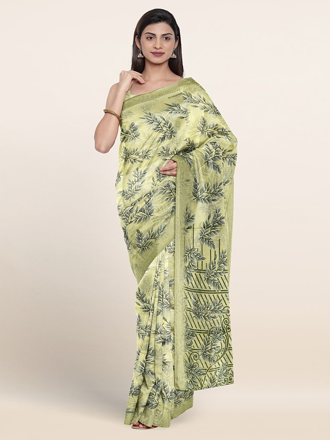 

Pothys Floral Printed Saree, Green