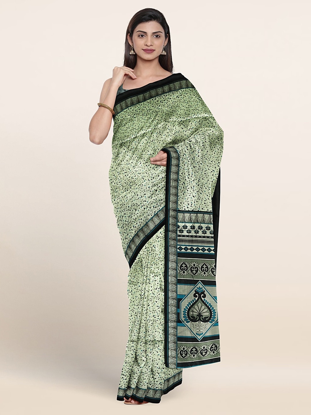 

Pothys Floral Printed Saree, Green