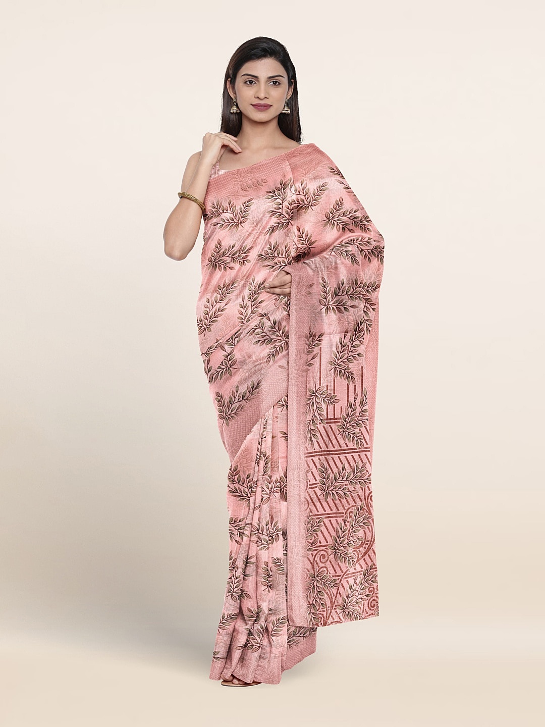 

Pothys Floral Printed Saree, Pink