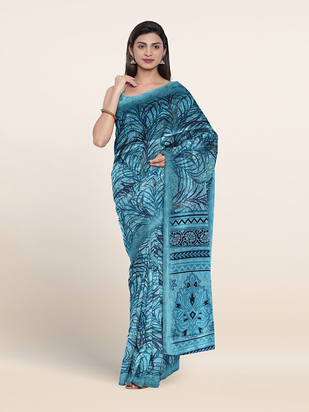 

Pothys Abstract Printed Saree, Blue