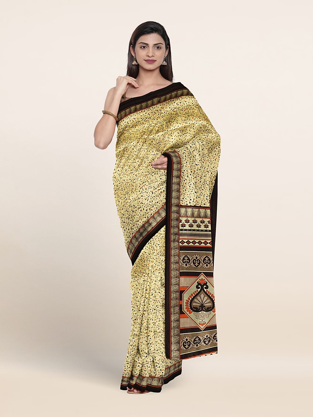

Pothys Floral Printed Saree, Yellow