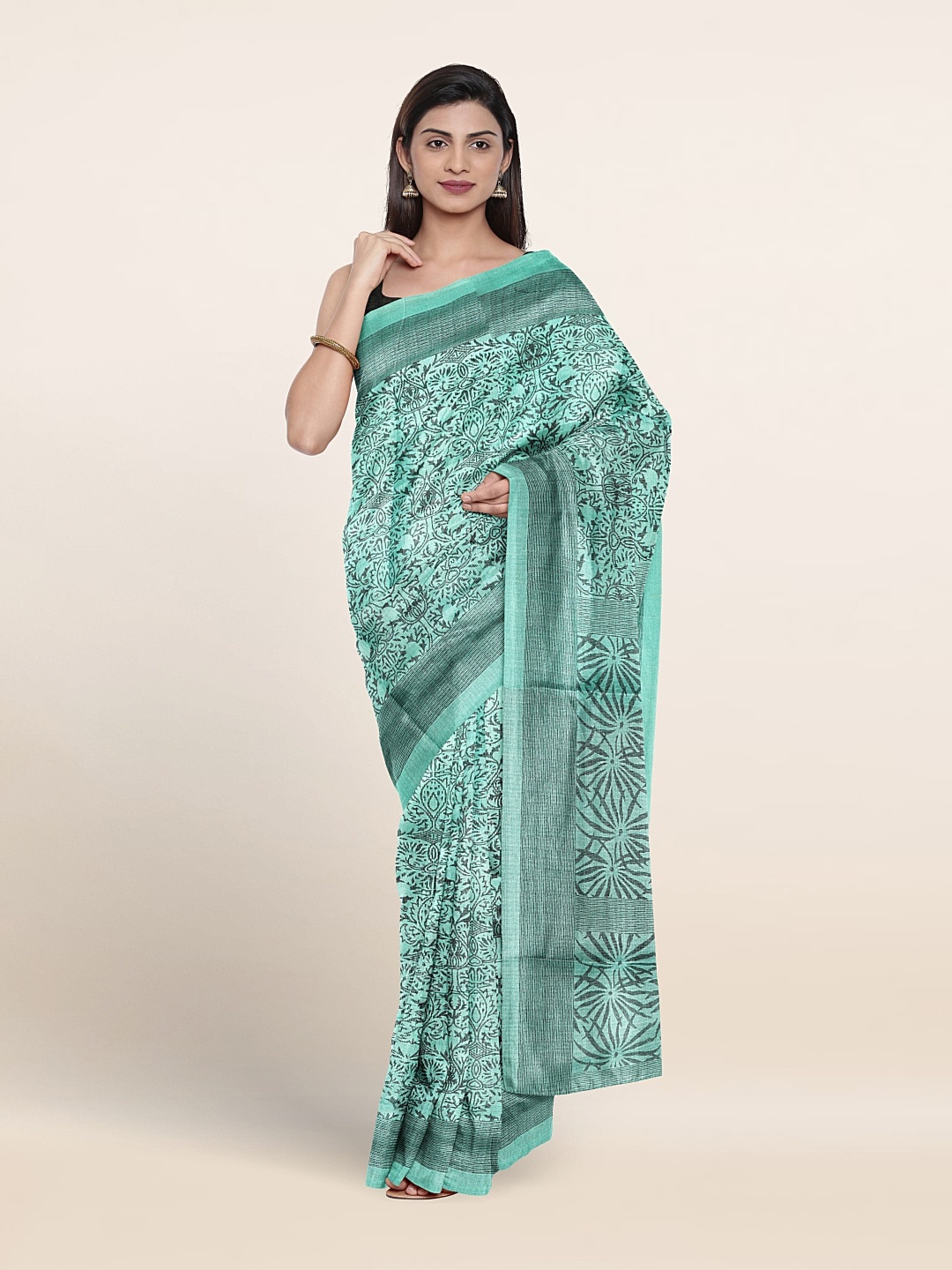 

Pothys Floral Printed Saree, Green
