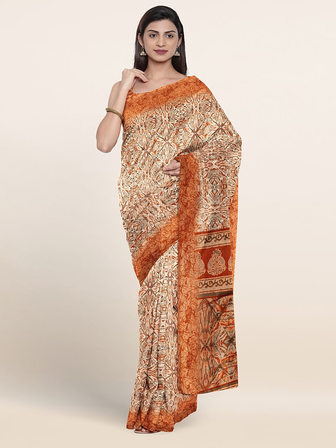 

Pothys Abstract Printed Saree, Orange