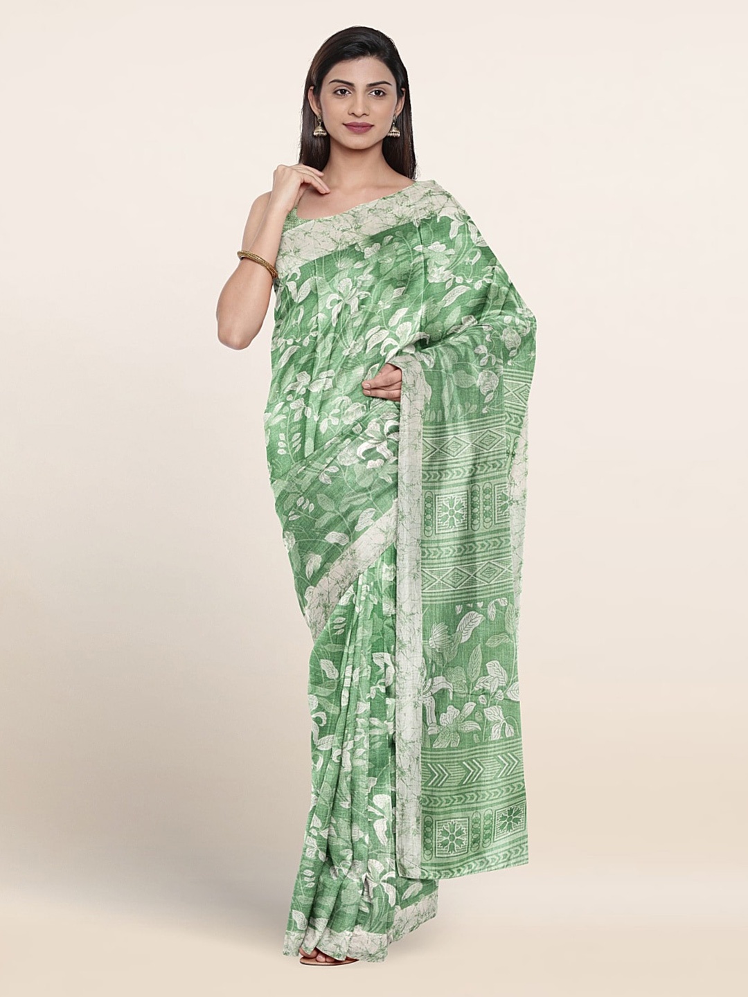 

Pothys Floral Printed Saree, Green