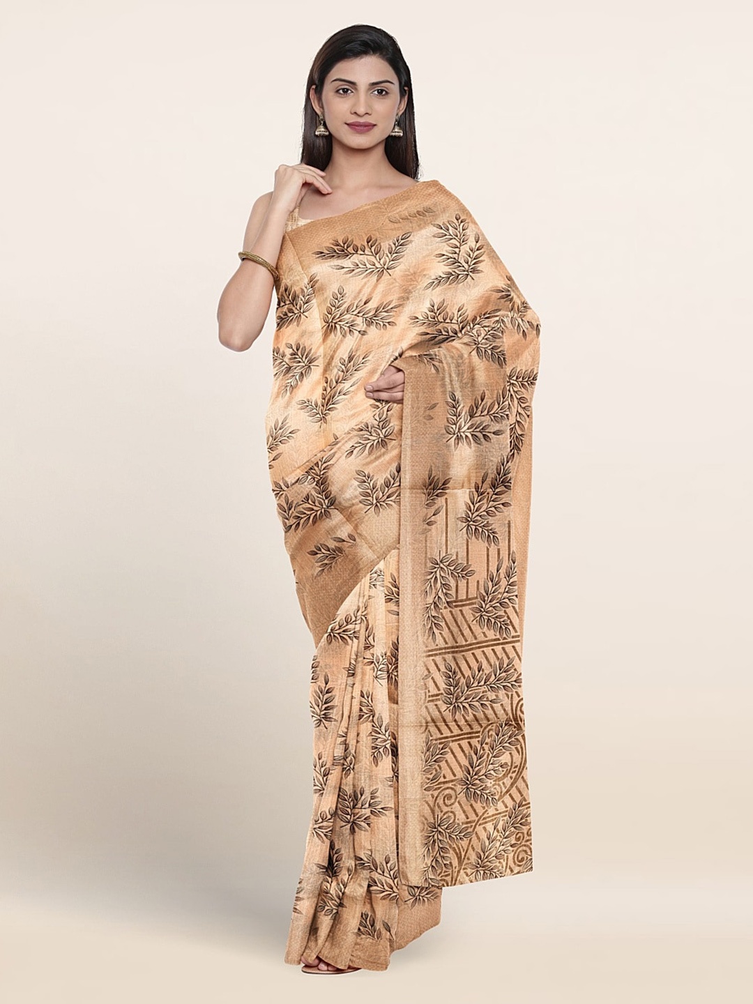

Pothys Floral Printed Saree, Peach