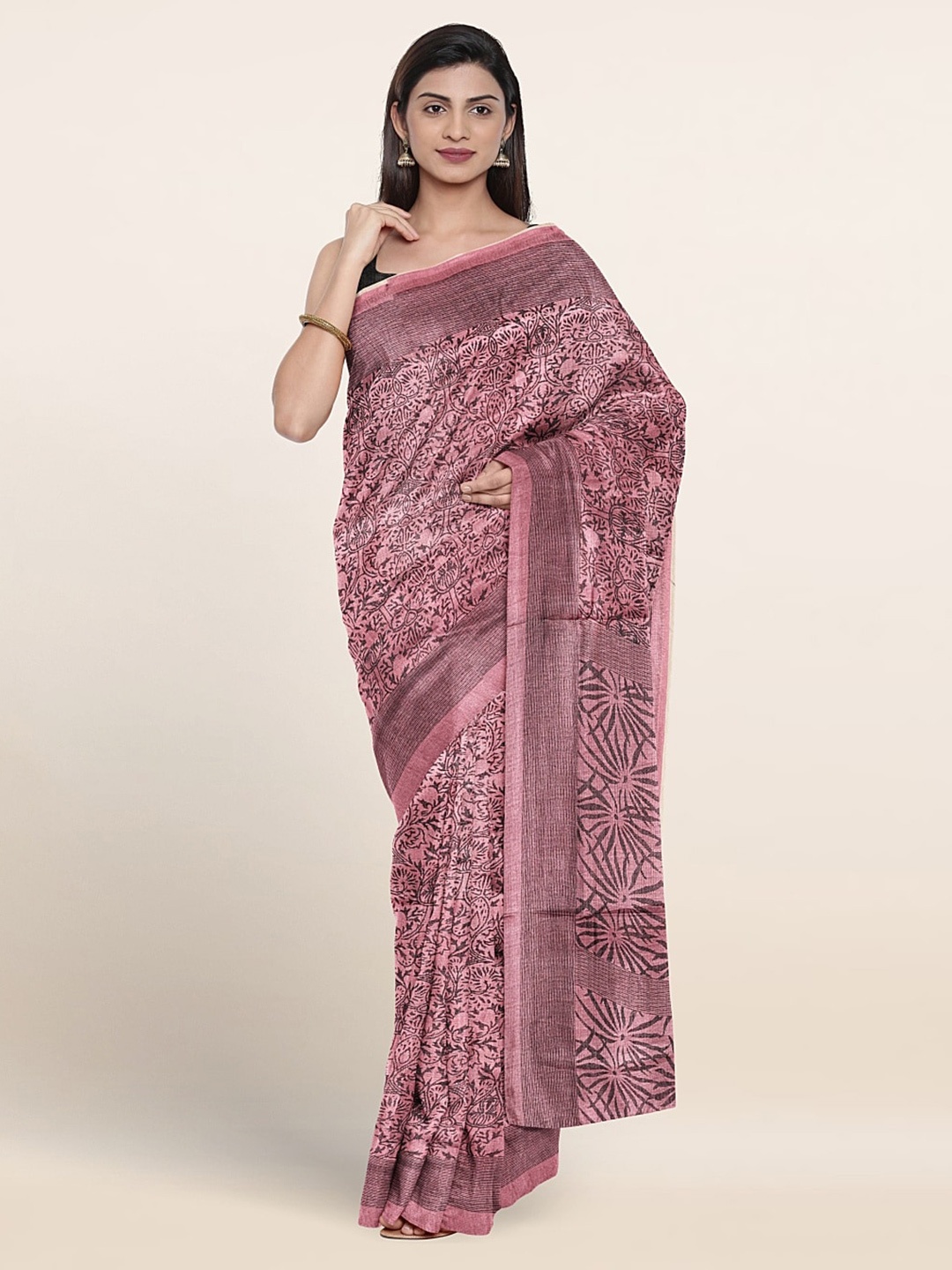 

Pothys Ethnic Motifs Printed Saree, Pink