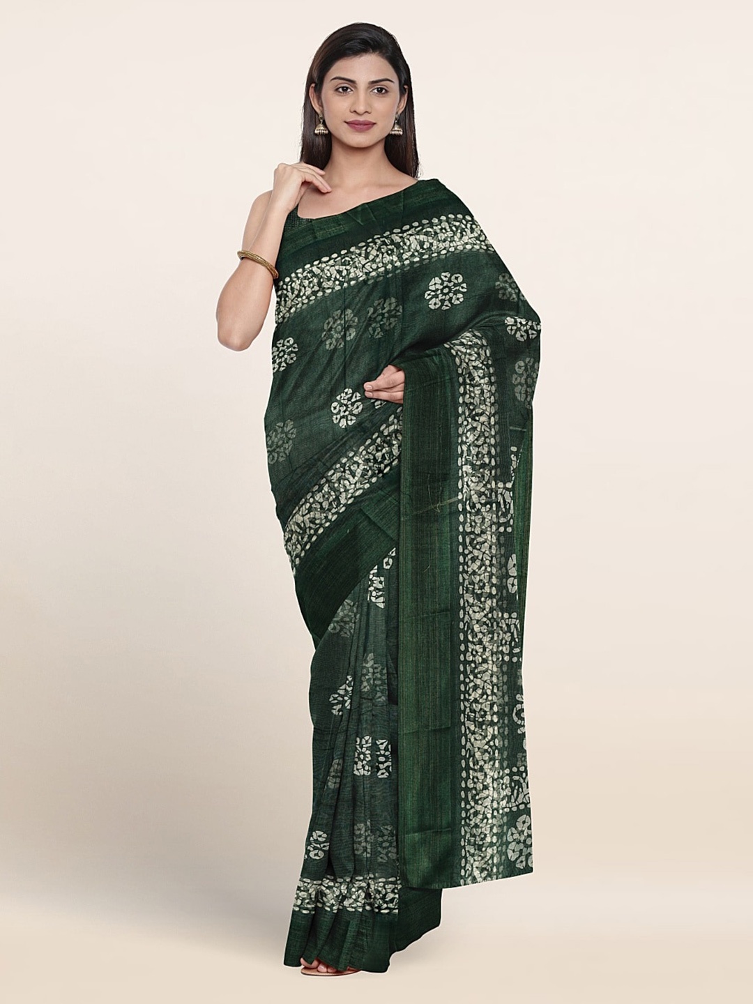 

Pothys Ethnic Motifs Printed Saree, Green