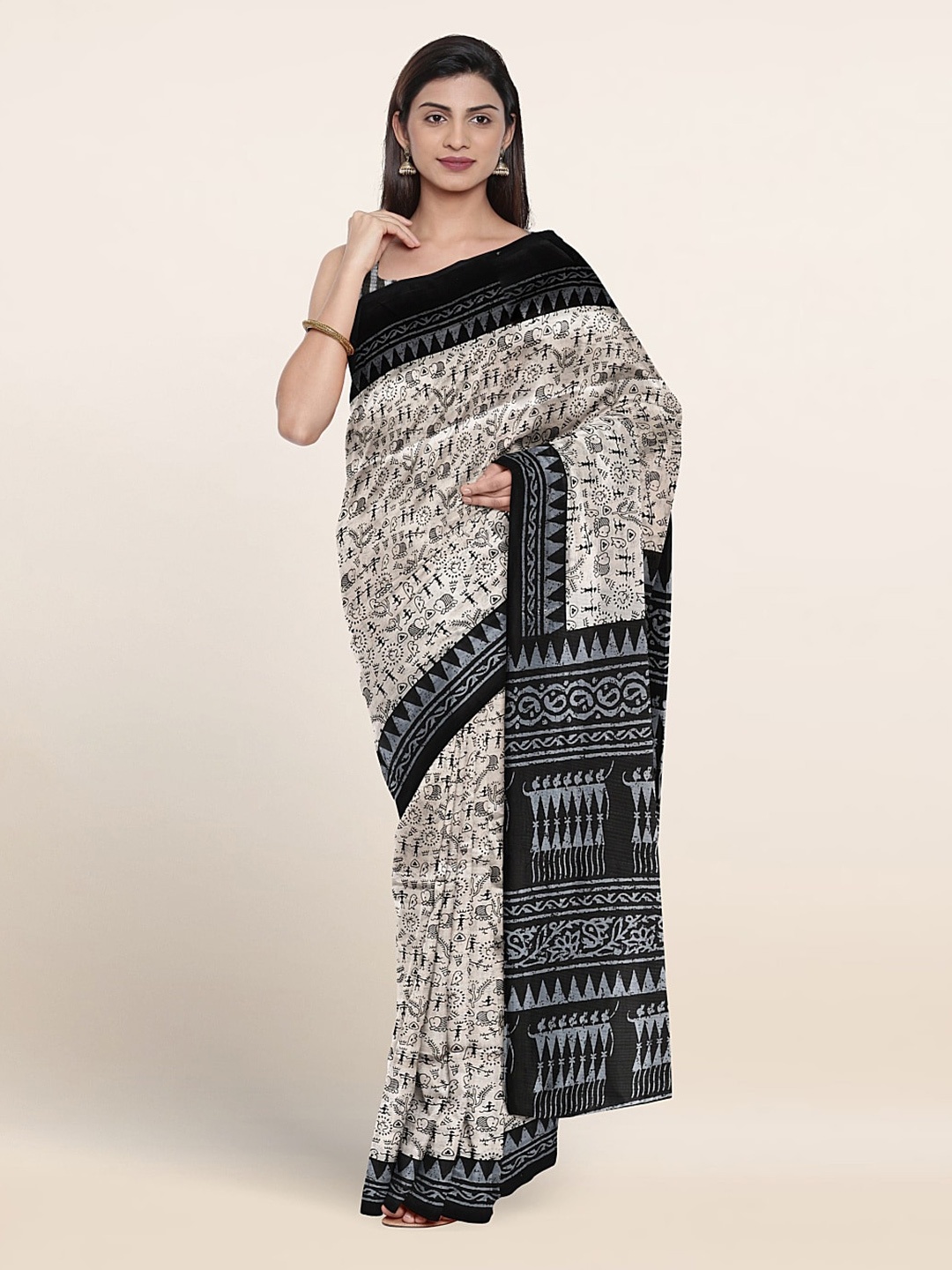 

Pothys Ethnic Motifs Printed Saree, White