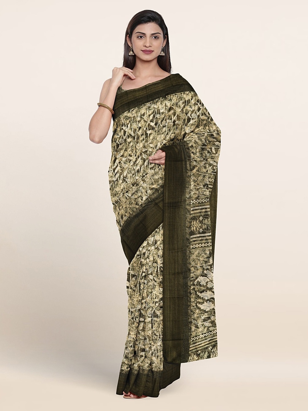 

Pothys Abstract Printed Saree, Green