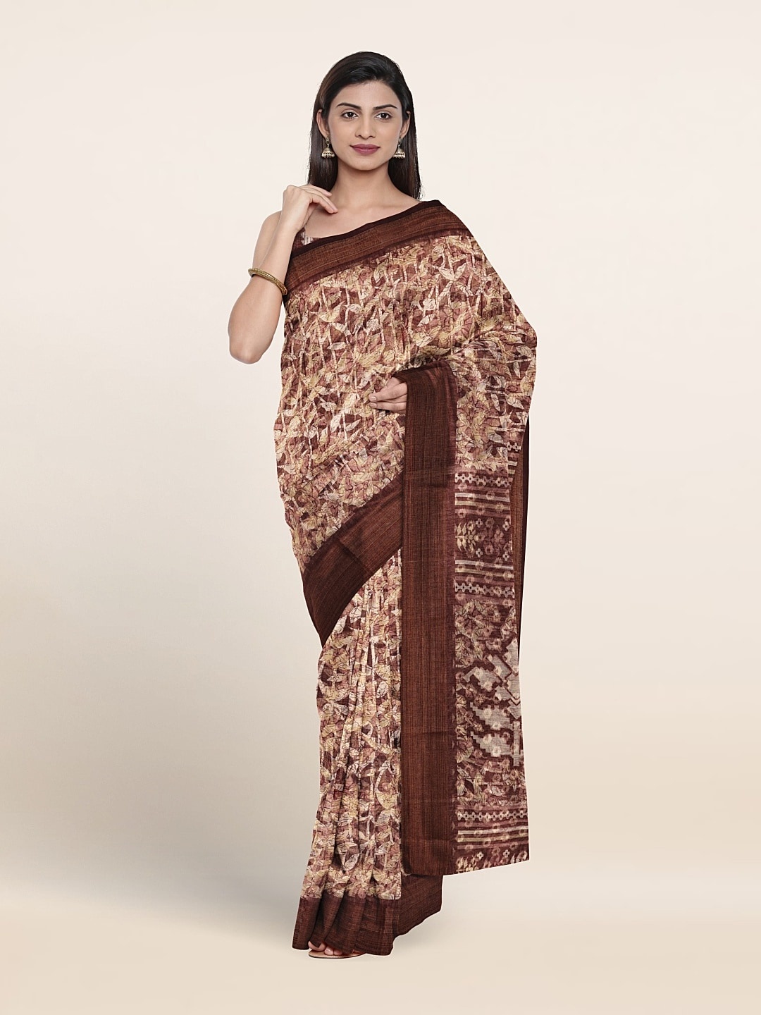 

Pothys Abstract Printed Saree, Rust