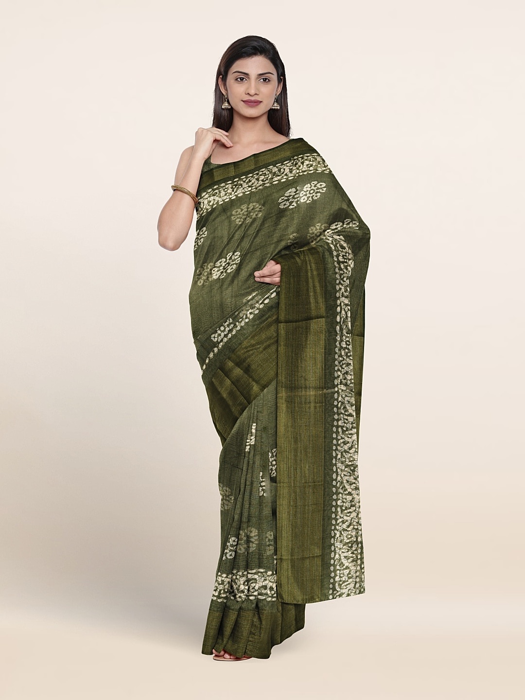 

Pothys Ethnic Motifs Printed Saree, Green