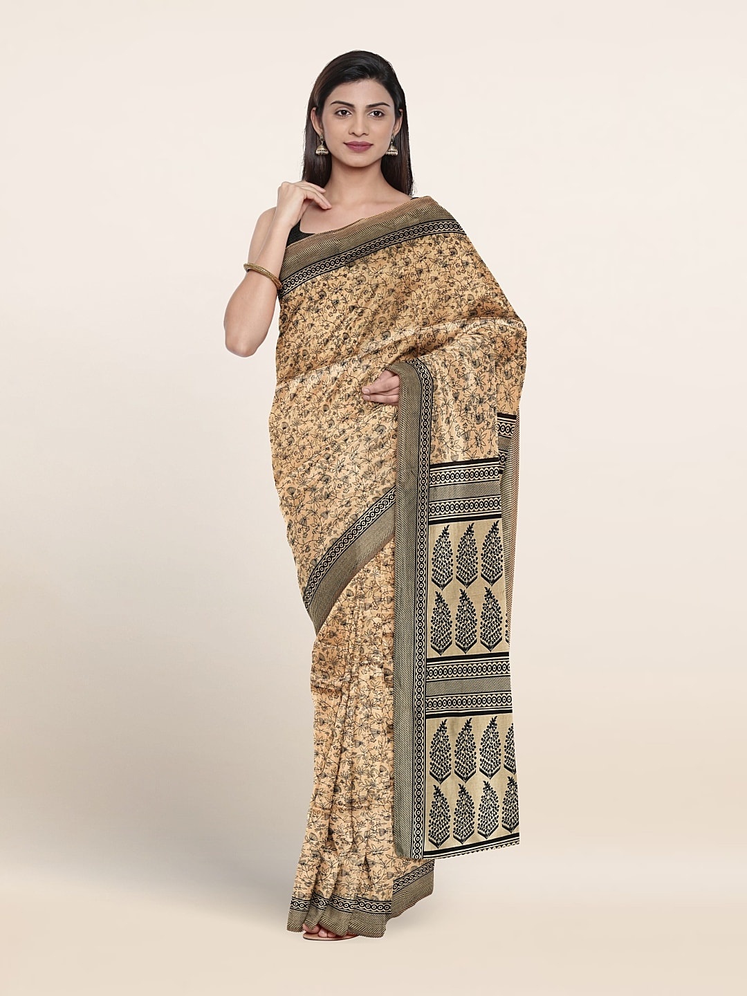 

Pothys Floral Printed Saree, Beige