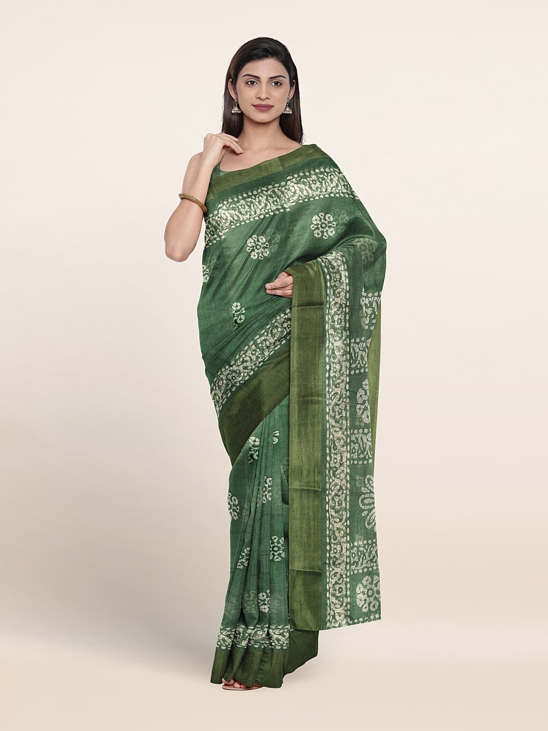 

Pothys Floral Printed Saree, Green