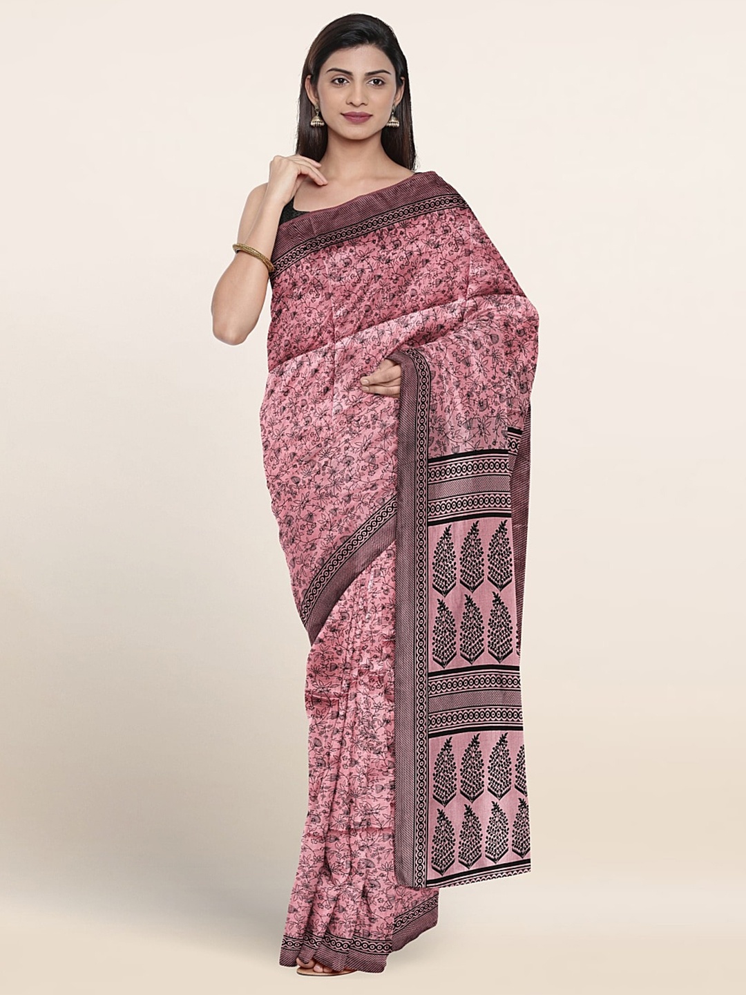 

Pothys Floral Printed Saree, Pink
