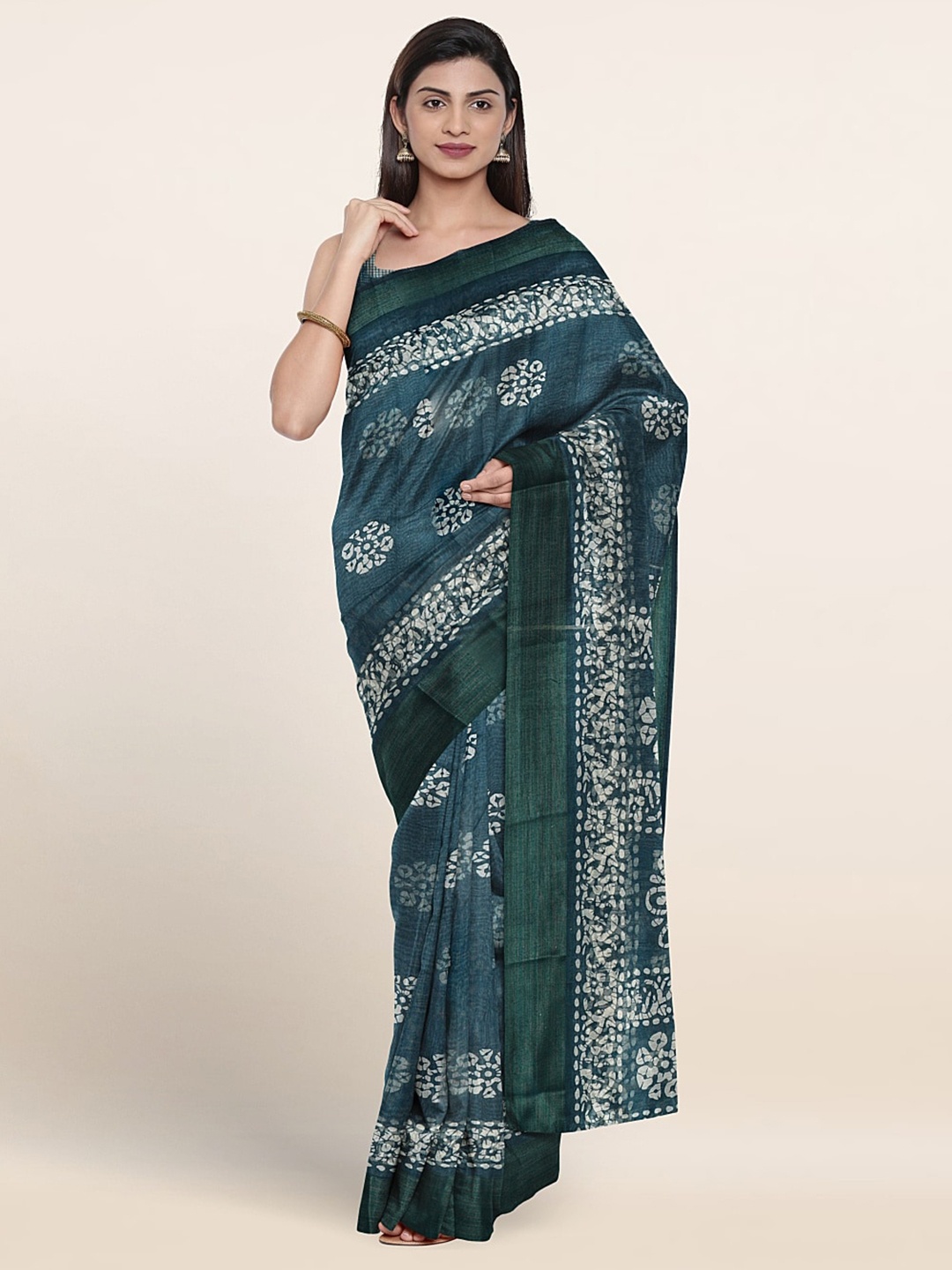 

Pothys Ethnic Motifs Printed Saree, Blue