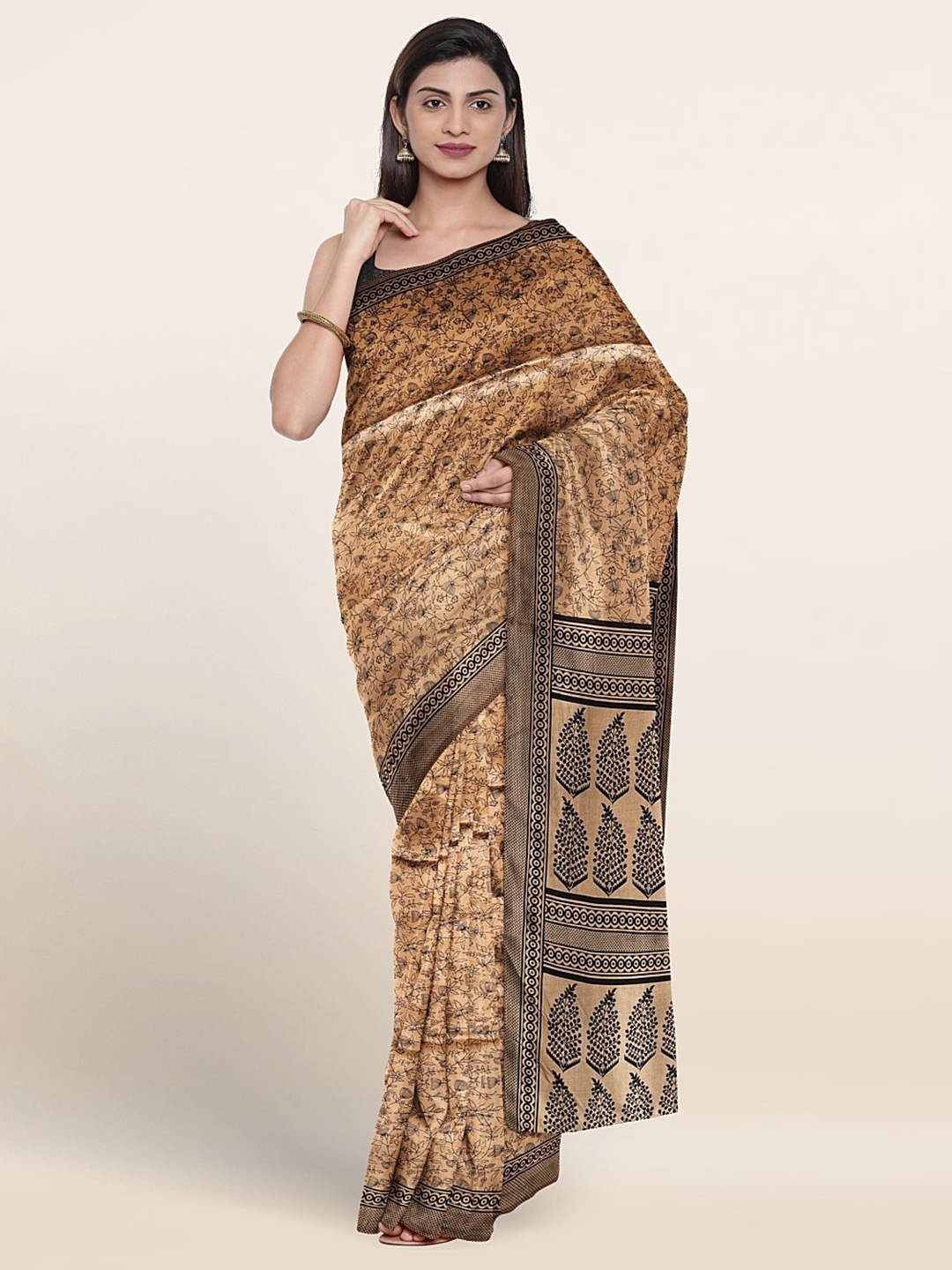 

Pothys Floral Printed Saree, Brown