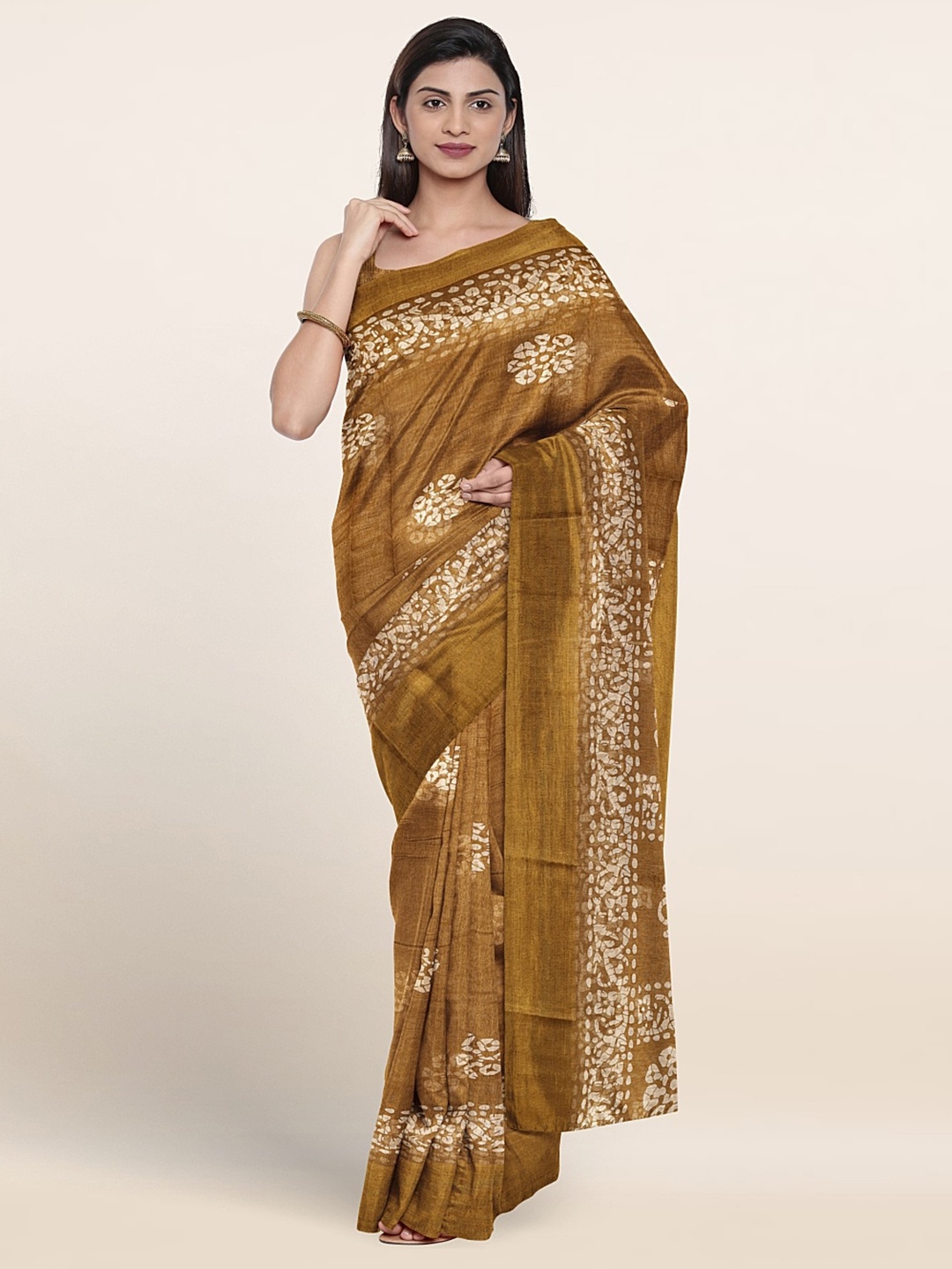 

Pothys Ethnic Motifs Printed Saree, Brown