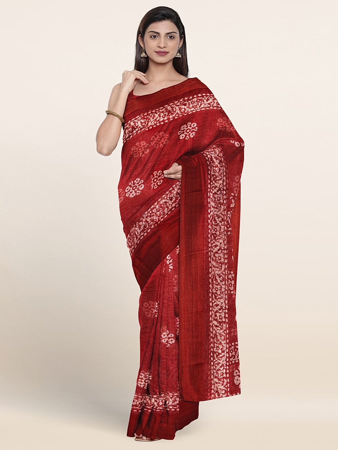

Pothys Ethnic Motifs Printed Saree, Maroon
