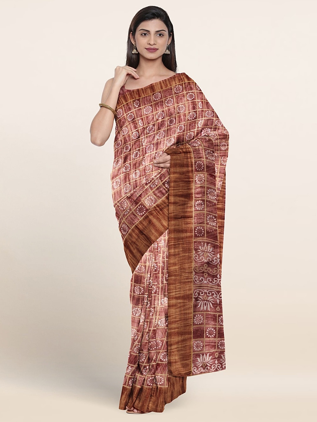 

Pothys Ethnic Motifs Printed Saree, Lavender