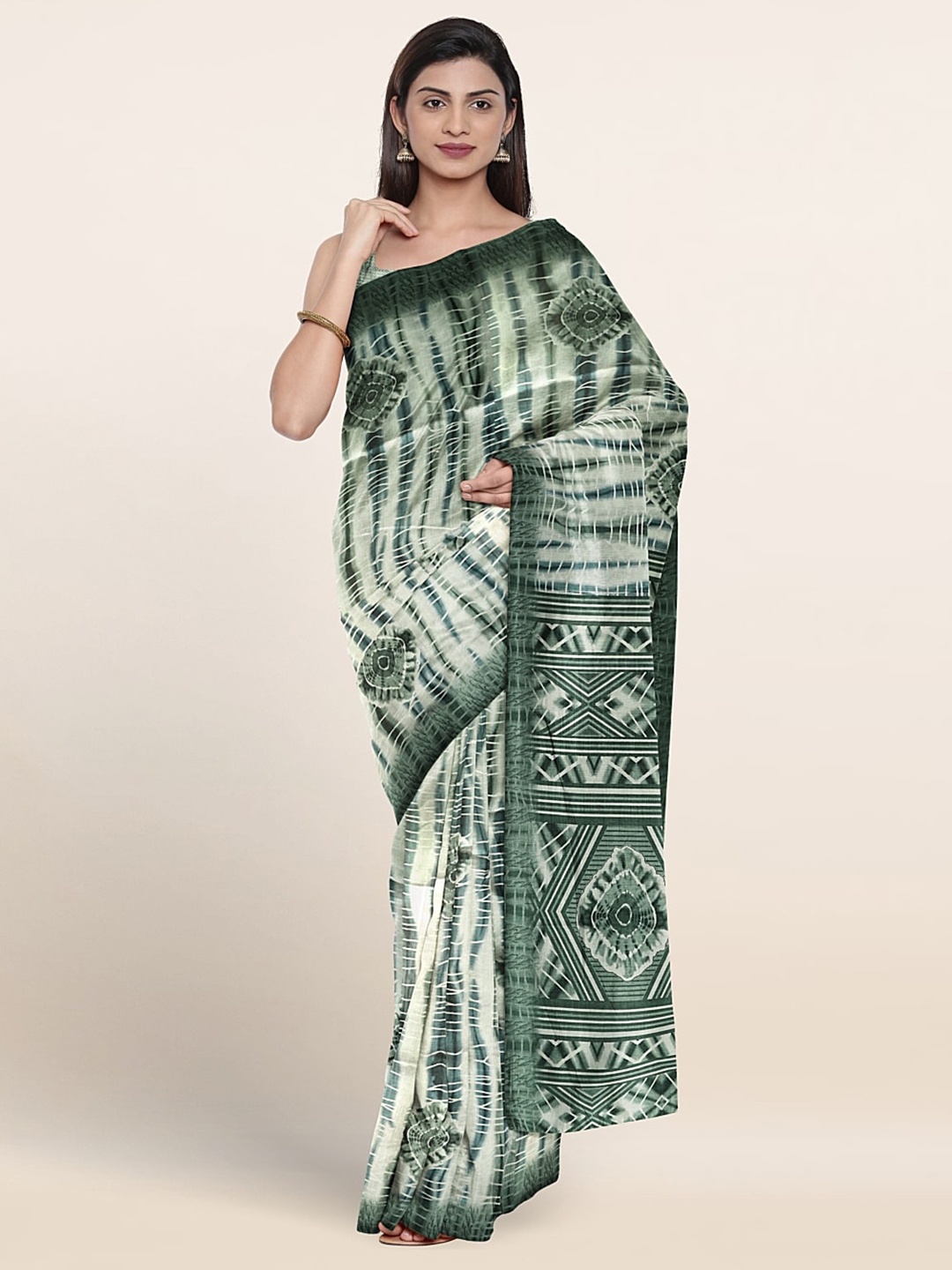 

Pothys Tie and Dye Printed Saree, Green
