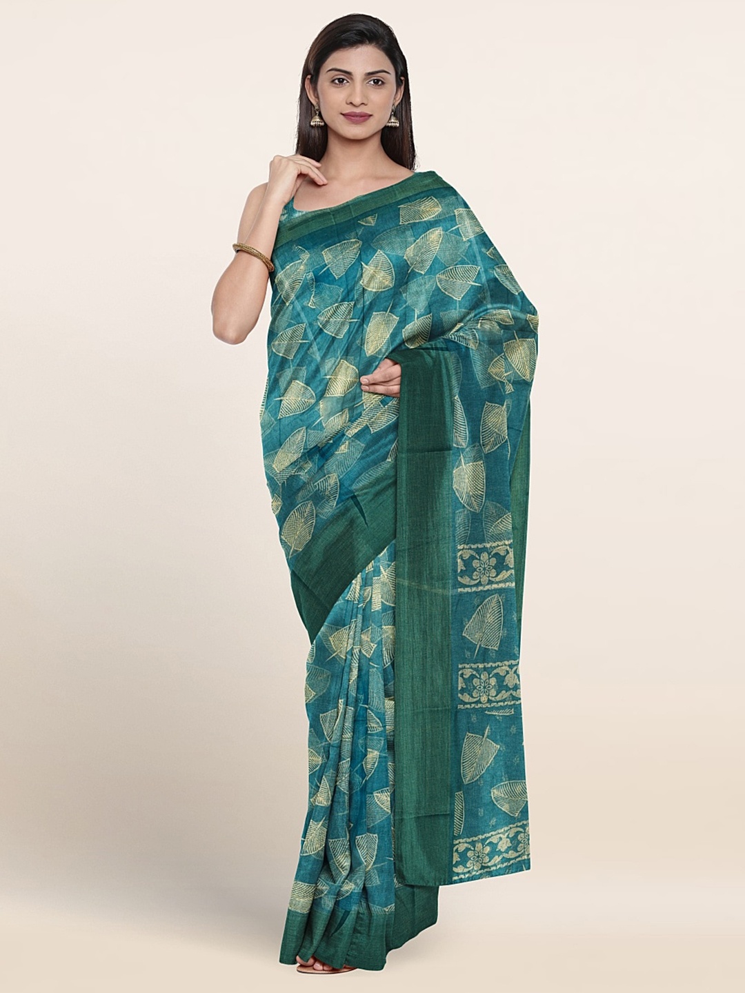 

Pothys Geometric Printed Saree, Blue