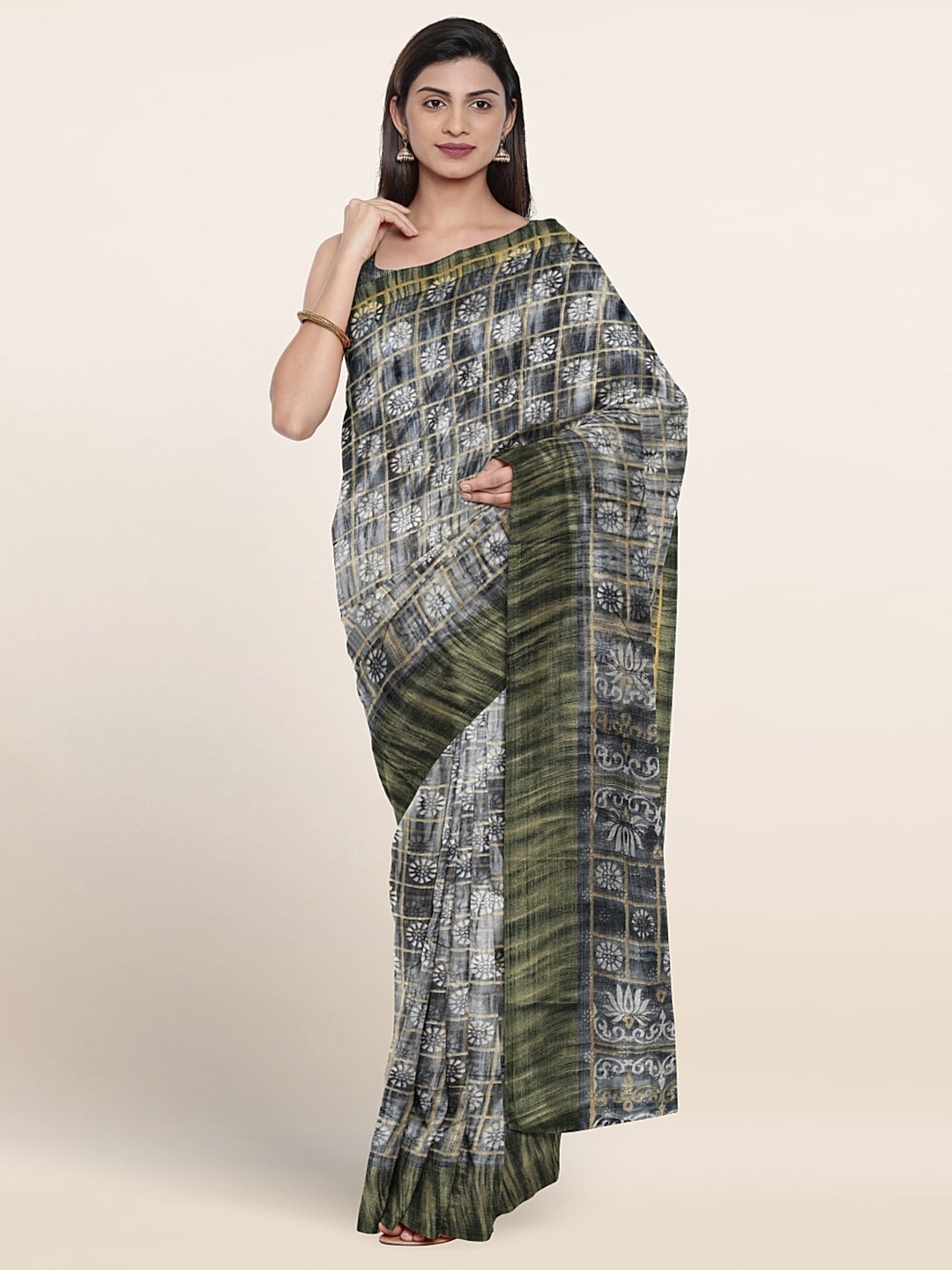 

Pothys Ethnic Motifs Printed Saree, Blue