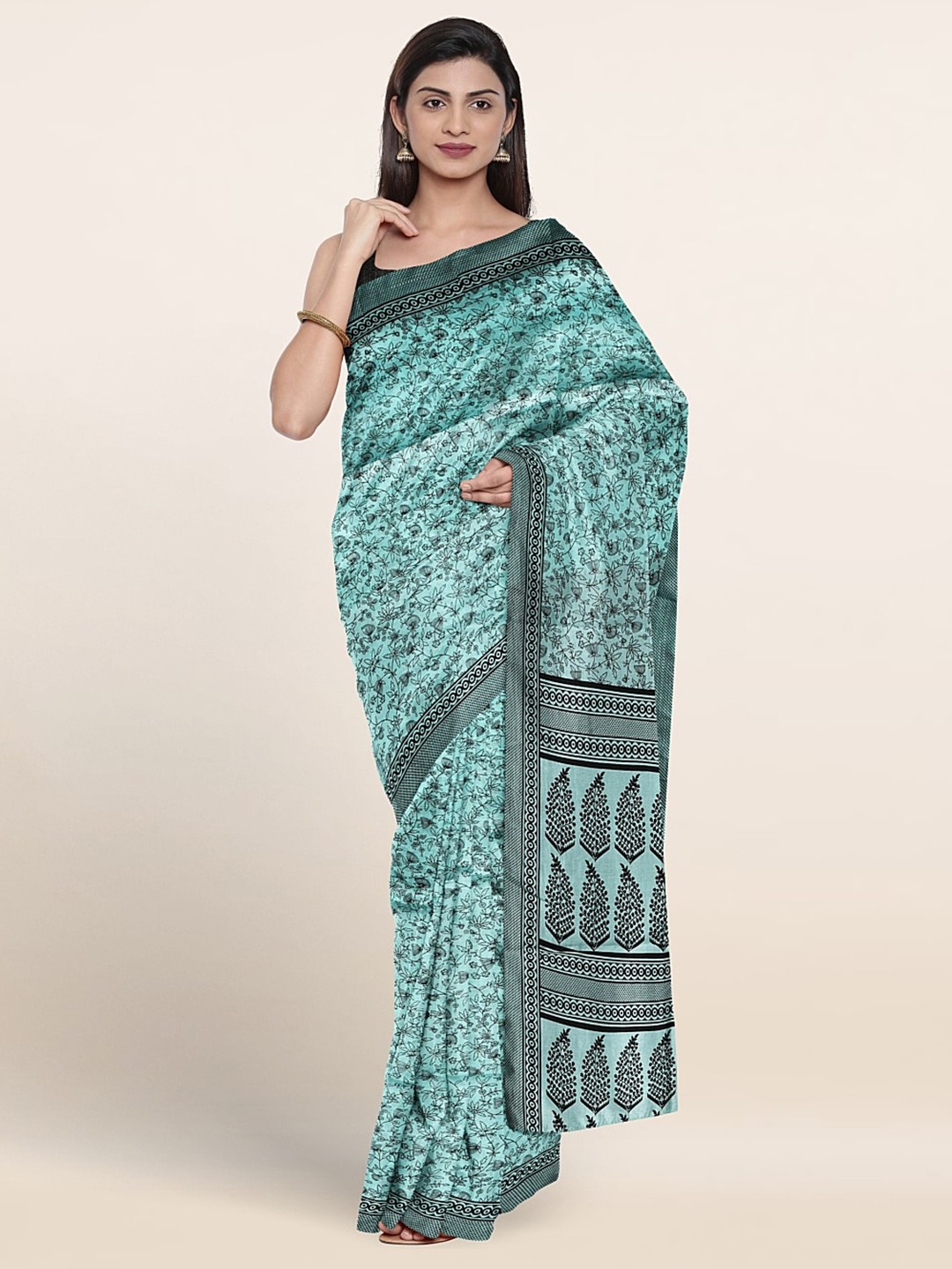 

Pothys Ethnic Motifs Printed Saree, Blue