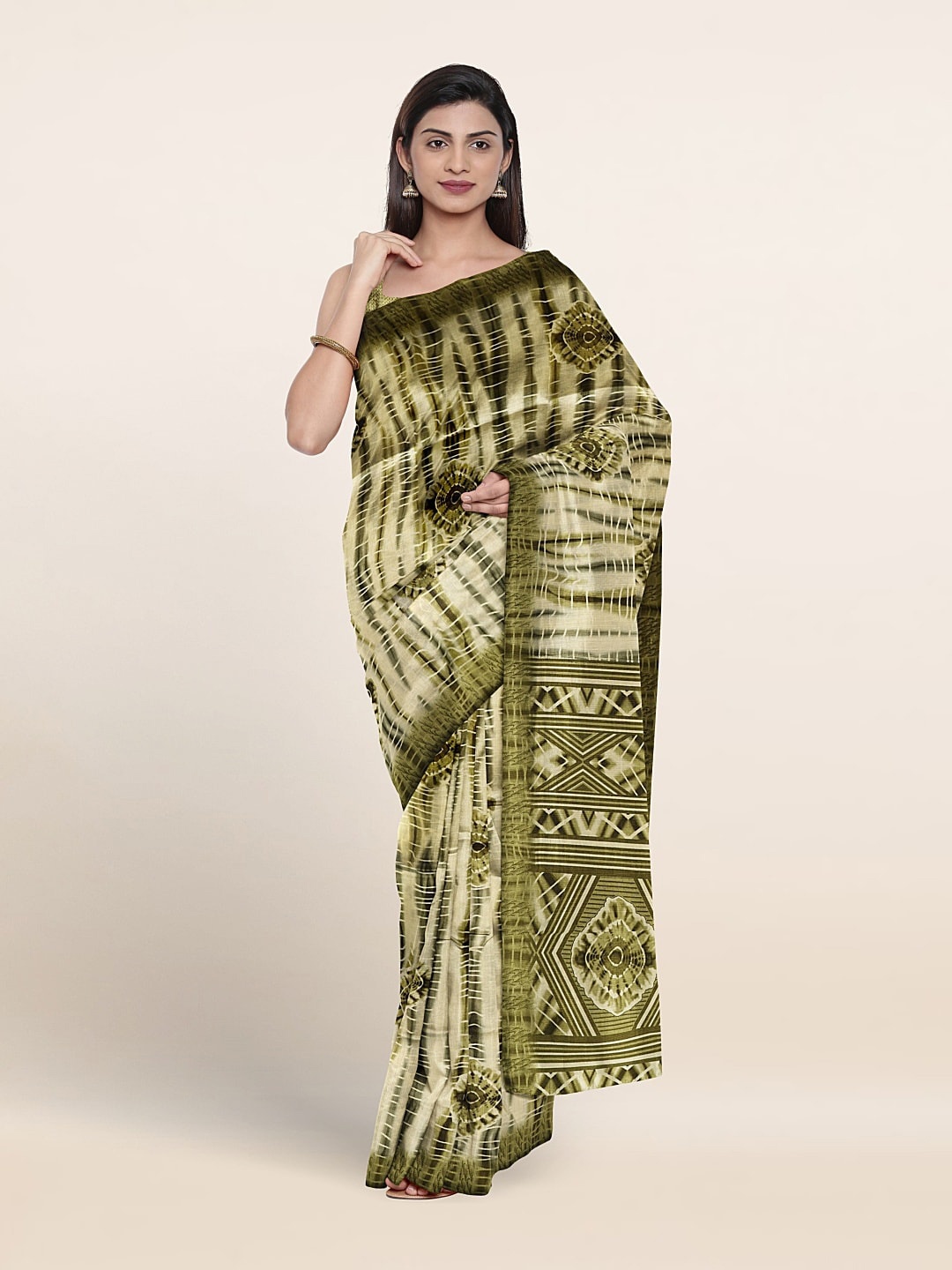 

Pothys Ethnic Motifs Printed Saree, Green