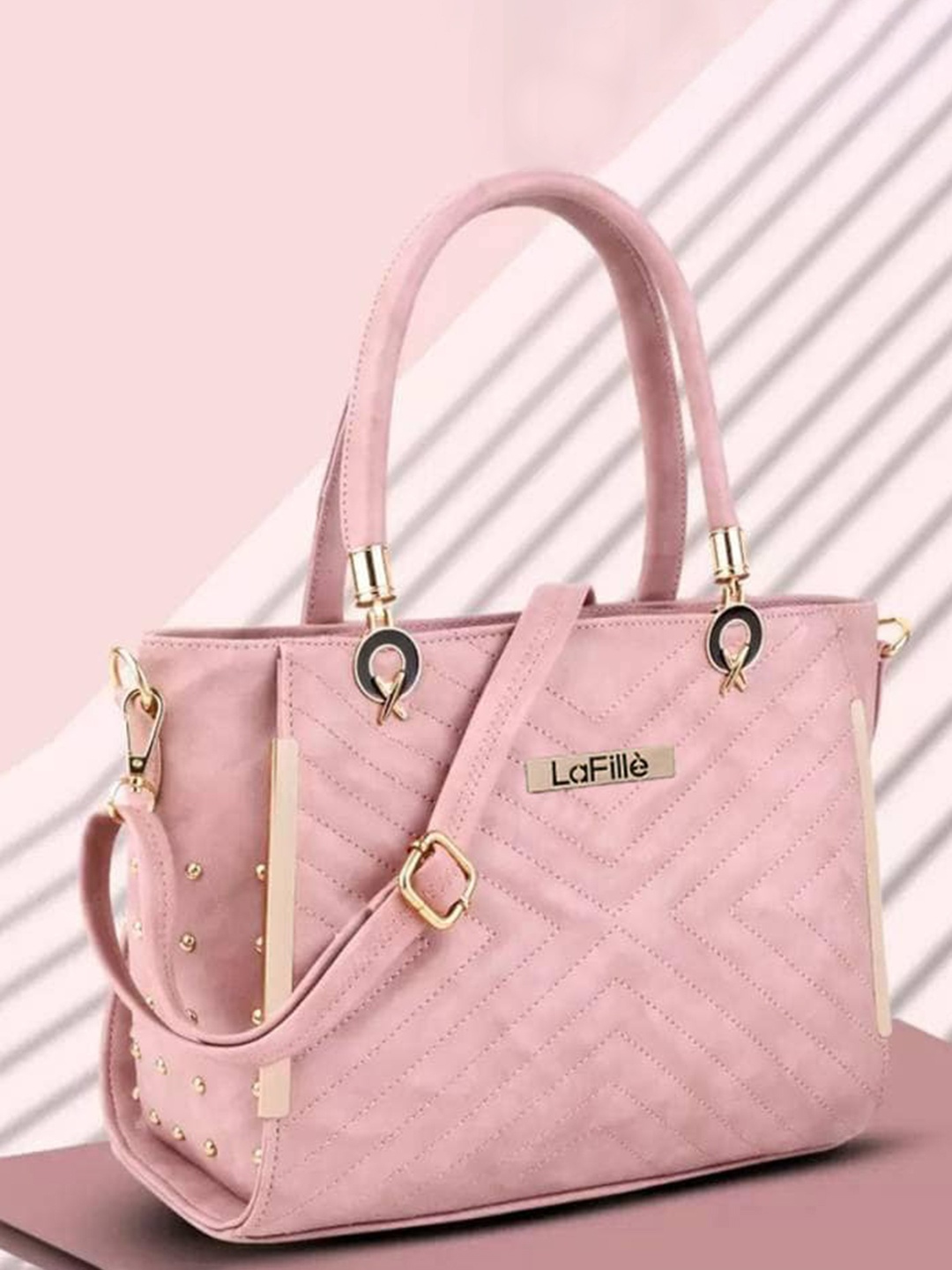 

LaFille Structured Handheld Bag, Pink