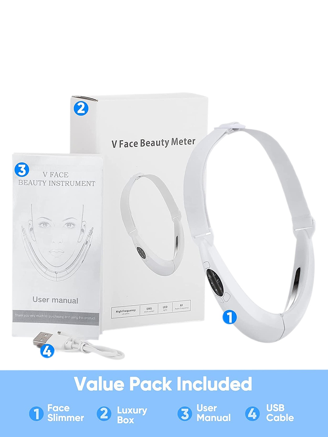 

WBC WorldBeautyCare Smart V Lift Facial Contouring Device - White