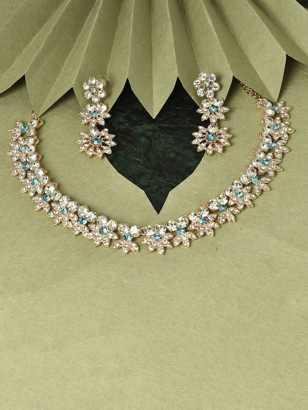 

Kord Store Rose Gold-Plated AD-Studded Jewellery Set