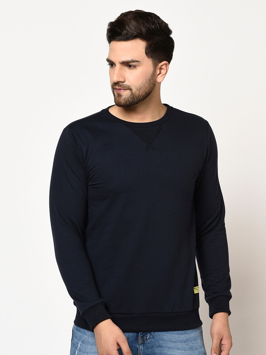 

Rigo Solid Pullover Casual Sweatshirt, Navy blue