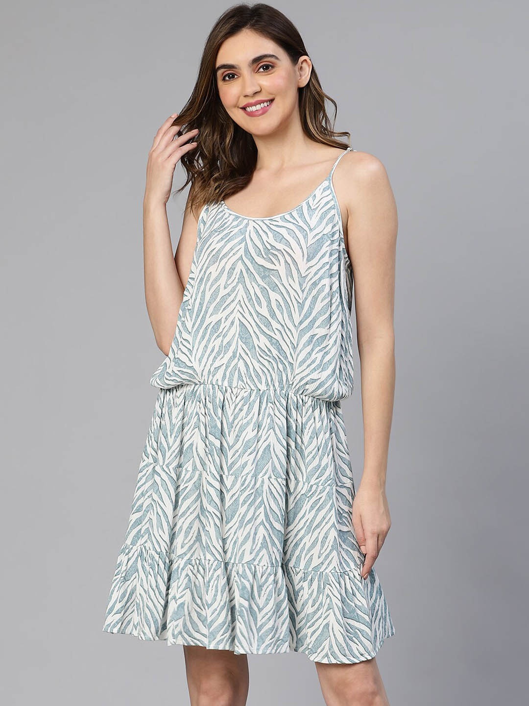 

Oxolloxo Abstract Printed Cover Up Top, Blue
