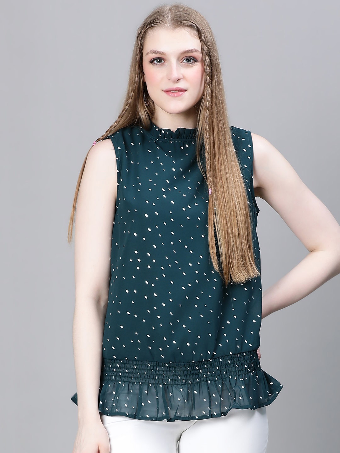 

Oxolloxo Abstract Printed Sleeveless Top, Green