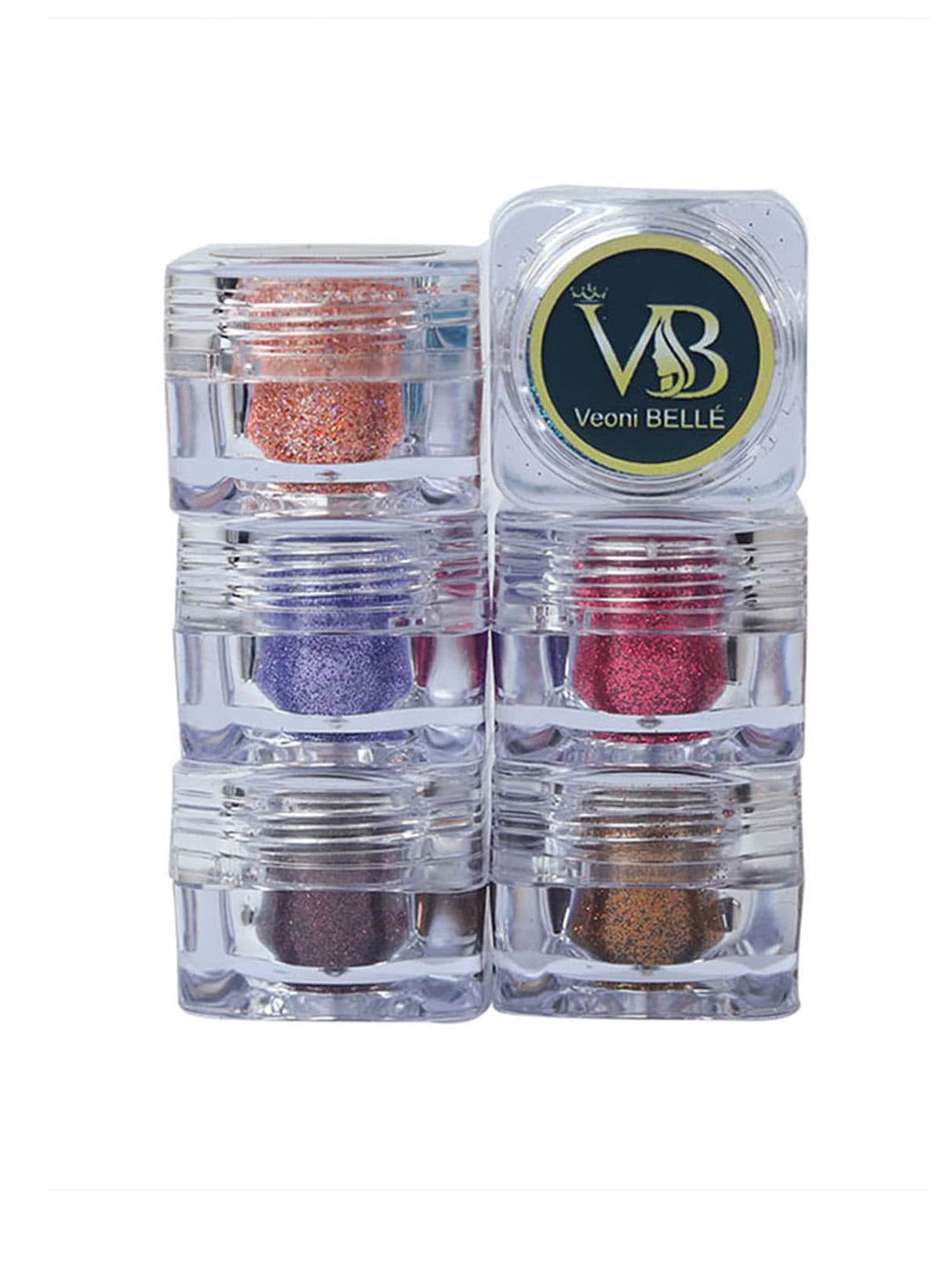 

Veoni BELLE Set of 6 Professional Cosmetics Pigment Loose Powder Eyeshadow, Multi