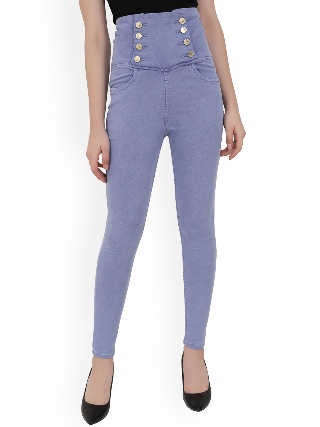 MM-21 Women Jean Skinny Fit High-Rise Stretchable Denim Jeans, Blue