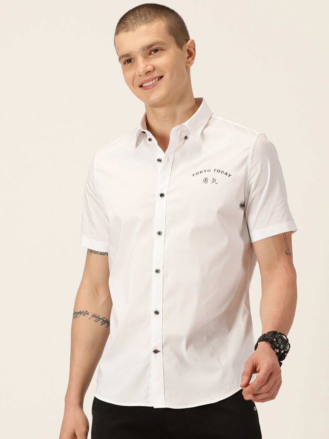 

Thomas Scott Classic Slim Fit Button-Down Collar Cotton Casual Shirt, White